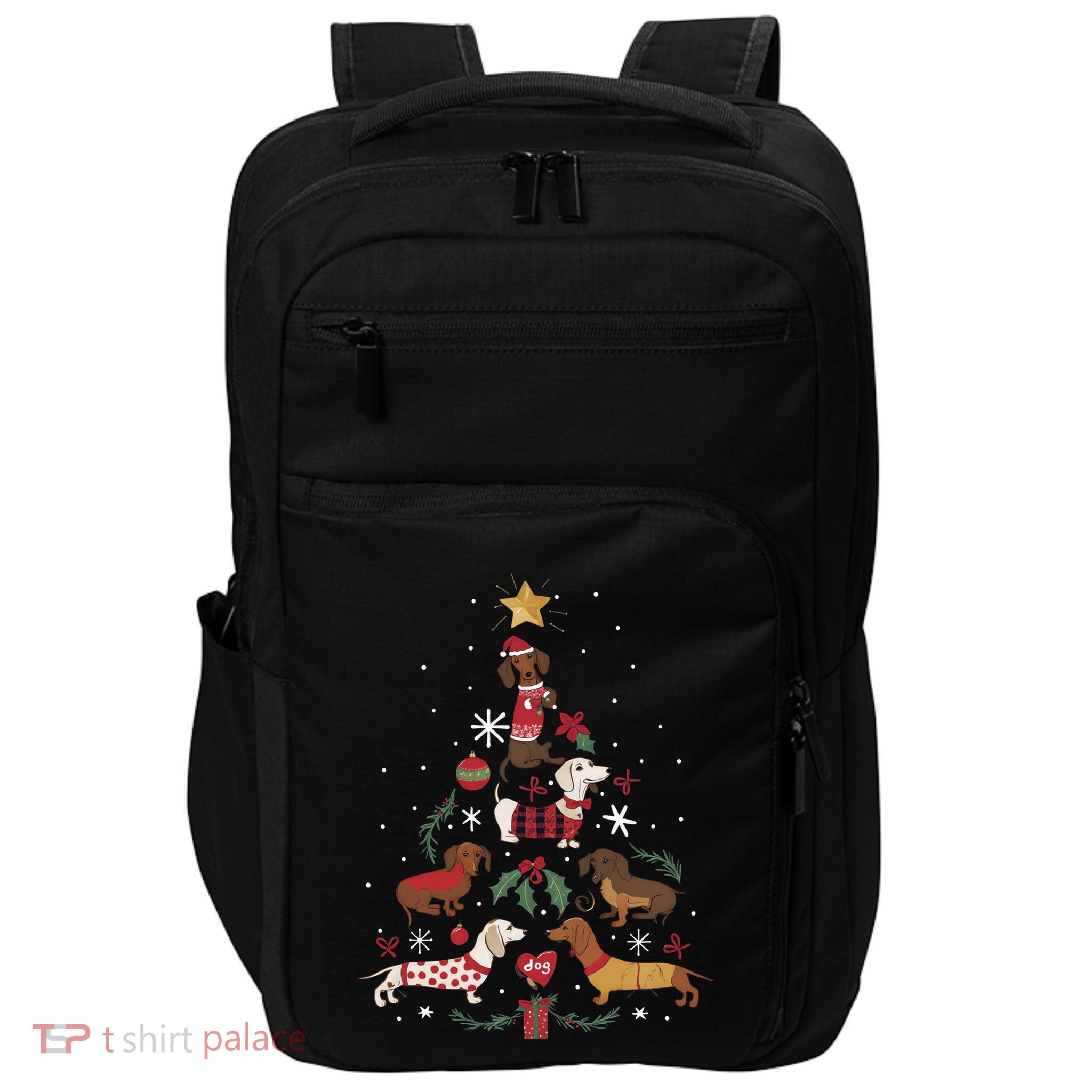 Dachshund Through The Snow Funny Dog Christmas Tree Cool Gift Impact Tech Backpack