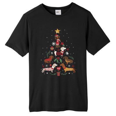 Dachshund Through The Snow Funny Dog Christmas Tree Cool Gift Tall Fusion ChromaSoft Performance T-Shirt