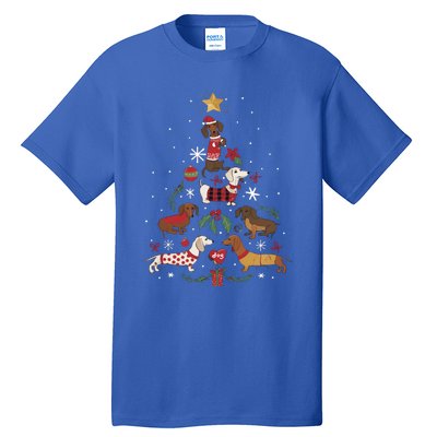 Dachshund Through The Snow Funny Dog Christmas Tree Cool Gift Tall T-Shirt