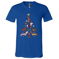 Dachshund Through The Snow Funny Dog Christmas Tree Cool Gift V-Neck T-Shirt