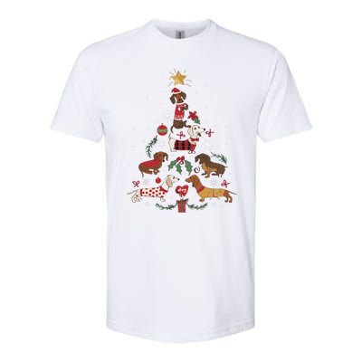 Dachshund Through The Snow Funny Dog Christmas Tree Cool Gift Softstyle CVC T-Shirt