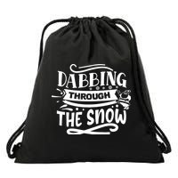 Dabbing Through The Snow Santa Claus Drawstring Bag
