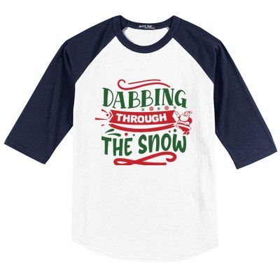 Dabbing Through The Snow Santa Claus Baseball Sleeve Shirt