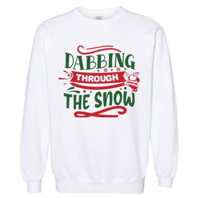 Dabbing Through The Snow Santa Claus Garment-Dyed Sweatshirt