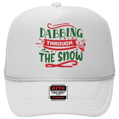 Dabbing Through The Snow Santa Claus High Crown Mesh Back Trucker Hat