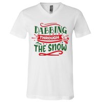 Dabbing Through The Snow Santa Claus V-Neck T-Shirt