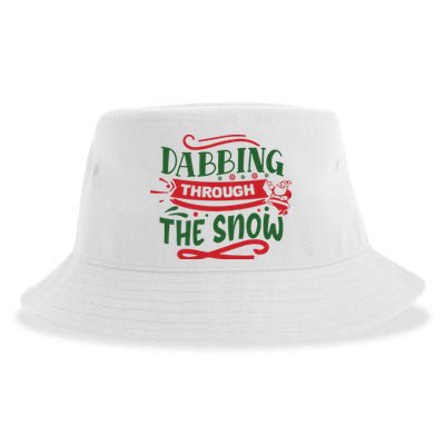 Dabbing Through The Snow Santa Claus Sustainable Bucket Hat