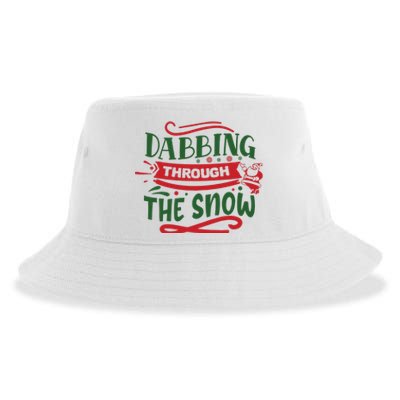 Dabbing Through The Snow Santa Claus Sustainable Bucket Hat