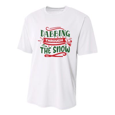 Dabbing Through The Snow Santa Claus Youth Performance Sprint T-Shirt