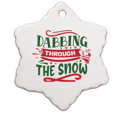 Dabbing Through The Snow Santa Claus Ceramic Star Ornament