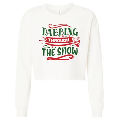 Dabbing Through The Snow Santa Claus Cropped Pullover Crew