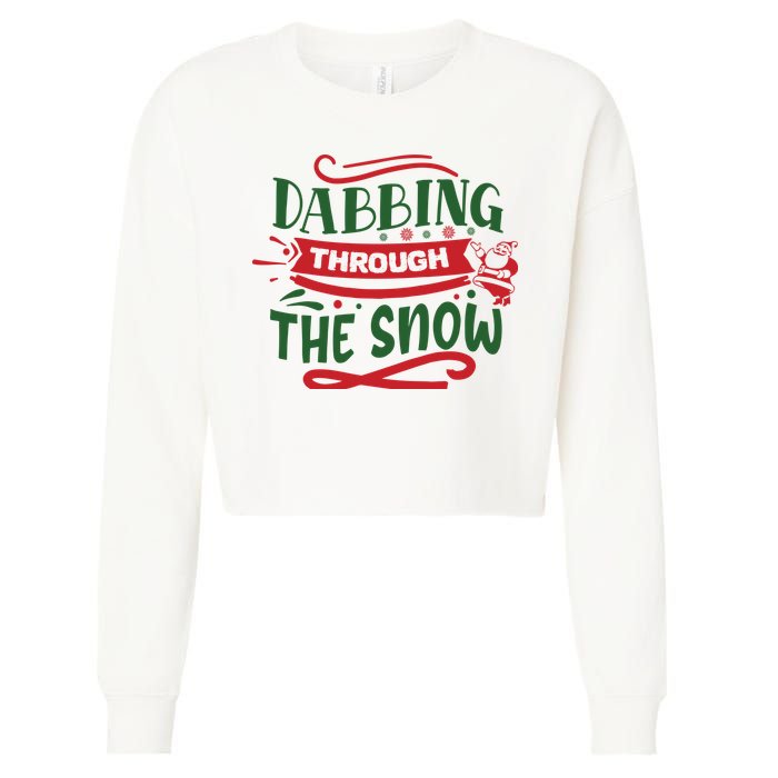 Dabbing Through The Snow Santa Claus Cropped Pullover Crew
