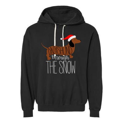 Dachshund Through The Snow Garment-Dyed Fleece Hoodie