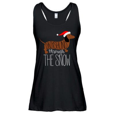 Dachshund Through The Snow Ladies Essential Flowy Tank