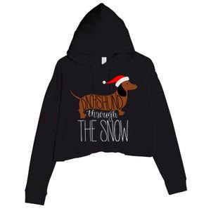 Dachshund Through The Snow Crop Fleece Hoodie