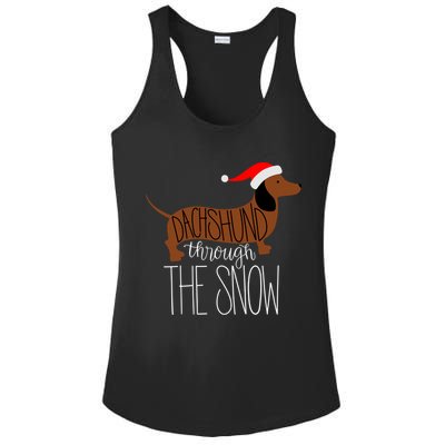 Dachshund Through The Snow Ladies PosiCharge Competitor Racerback Tank