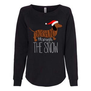 Dachshund Through The Snow Womens California Wash Sweatshirt