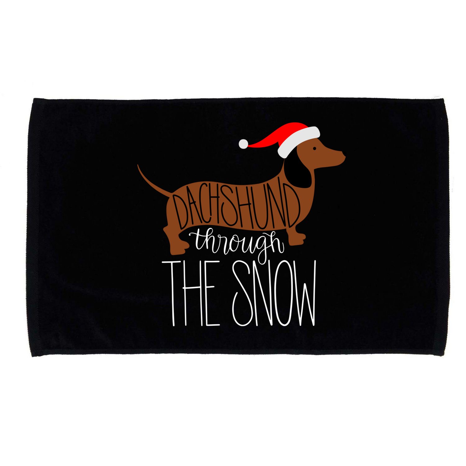 Dachshund Through The Snow Microfiber Hand Towel