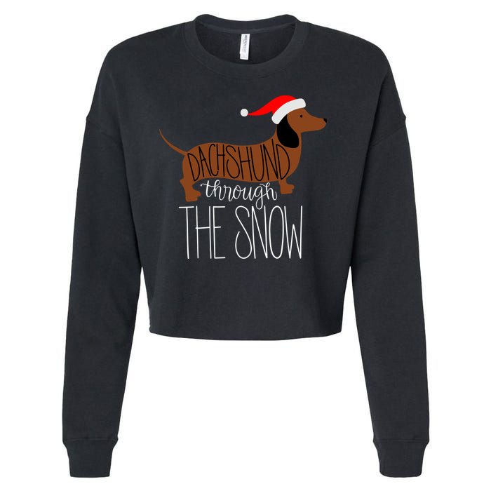 Dachshund Through The Snow Cropped Pullover Crew