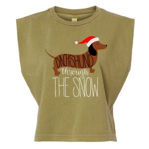 Dachshund Through The Snow Garment-Dyed Women's Muscle Tee