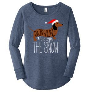 Dachshund Through The Snow Women's Perfect Tri Tunic Long Sleeve Shirt