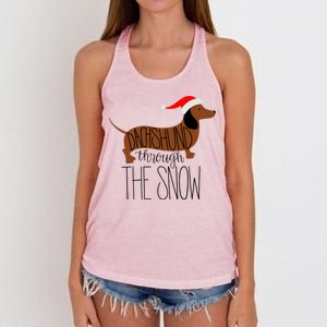 Dachshund Through The Snow Women's Knotted Racerback Tank