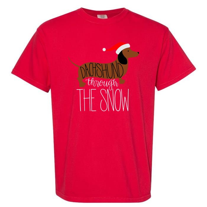 Dachshund Through The Snow Garment-Dyed Heavyweight T-Shirt