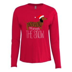 Dachshund Through The Snow Womens Cotton Relaxed Long Sleeve T-Shirt