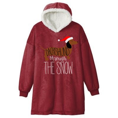 Dachshund Through The Snow Hooded Wearable Blanket