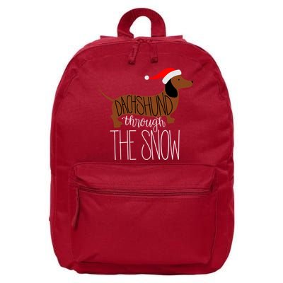 Dachshund Through The Snow 16 in Basic Backpack