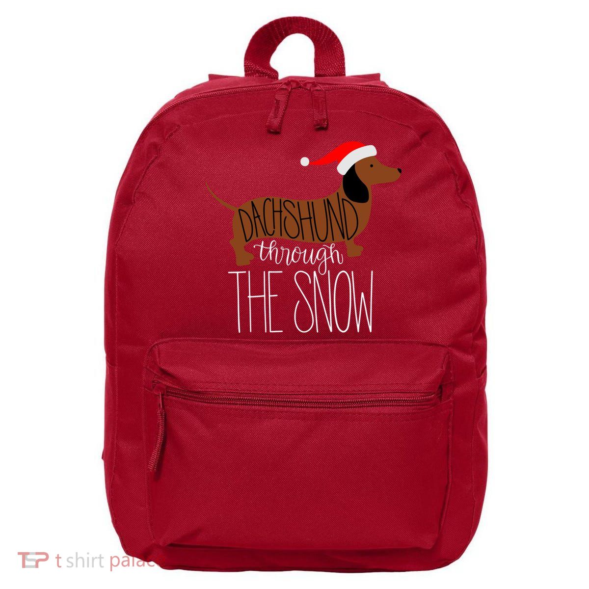 Dachshund Through The Snow 16 in Basic Backpack