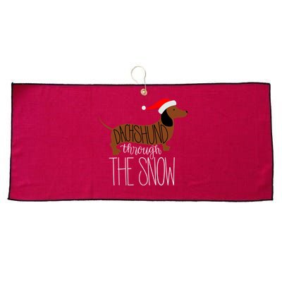 Dachshund Through The Snow Large Microfiber Waffle Golf Towel