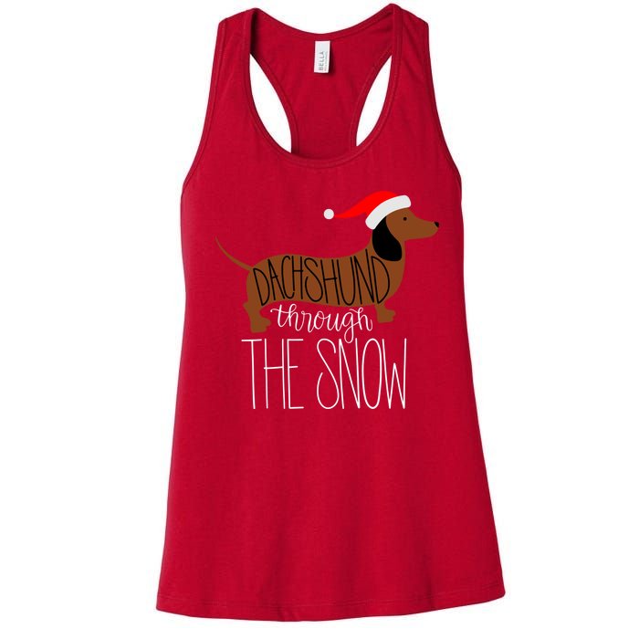 Dachshund Through The Snow Women's Racerback Tank