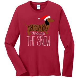 Dachshund Through The Snow Ladies Long Sleeve Shirt