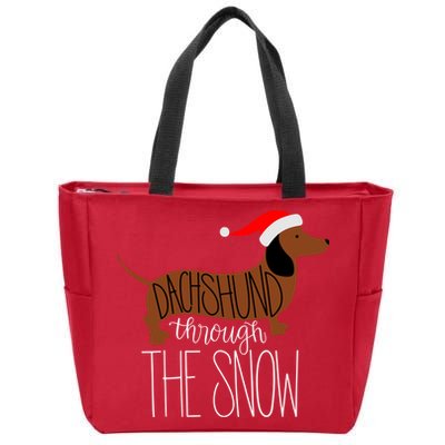 Dachshund Through The Snow Zip Tote Bag