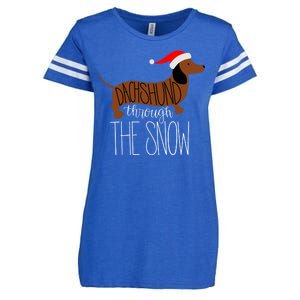 Dachshund Through The Snow Enza Ladies Jersey Football T-Shirt