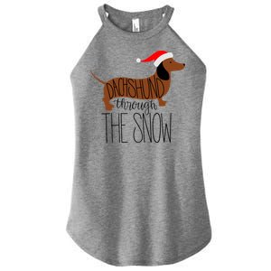 Dachshund Through The Snow Women's Perfect Tri Rocker Tank