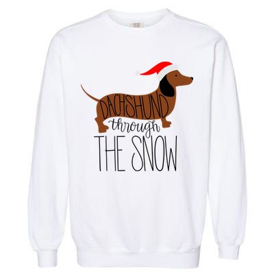 Dachshund Through The Snow Garment-Dyed Sweatshirt
