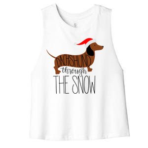 Dachshund Through The Snow Women's Racerback Cropped Tank