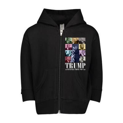 Donald Trump The Revenge 2024 Eras Funny Toddler Zip Fleece Hoodie