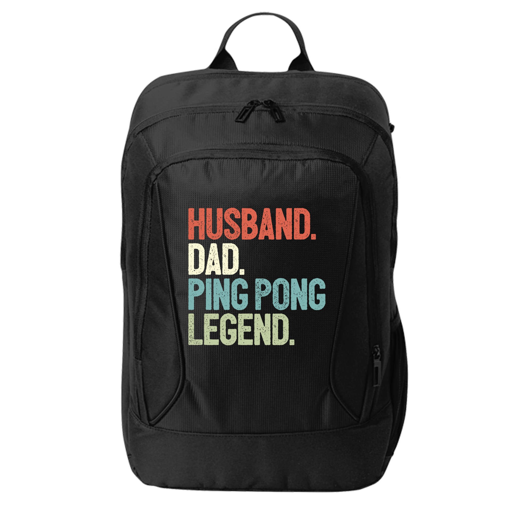 Dad Table Tennis Husband Ping Pong Father Pingpong Funny Gift City Backpack