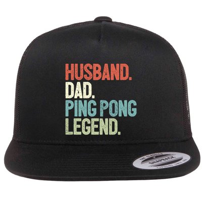 Dad Table Tennis Husband Ping Pong Father Pingpong Funny Gift Flat Bill Trucker Hat