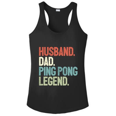 Dad Table Tennis Husband Ping Pong Father Pingpong Funny Gift Ladies PosiCharge Competitor Racerback Tank