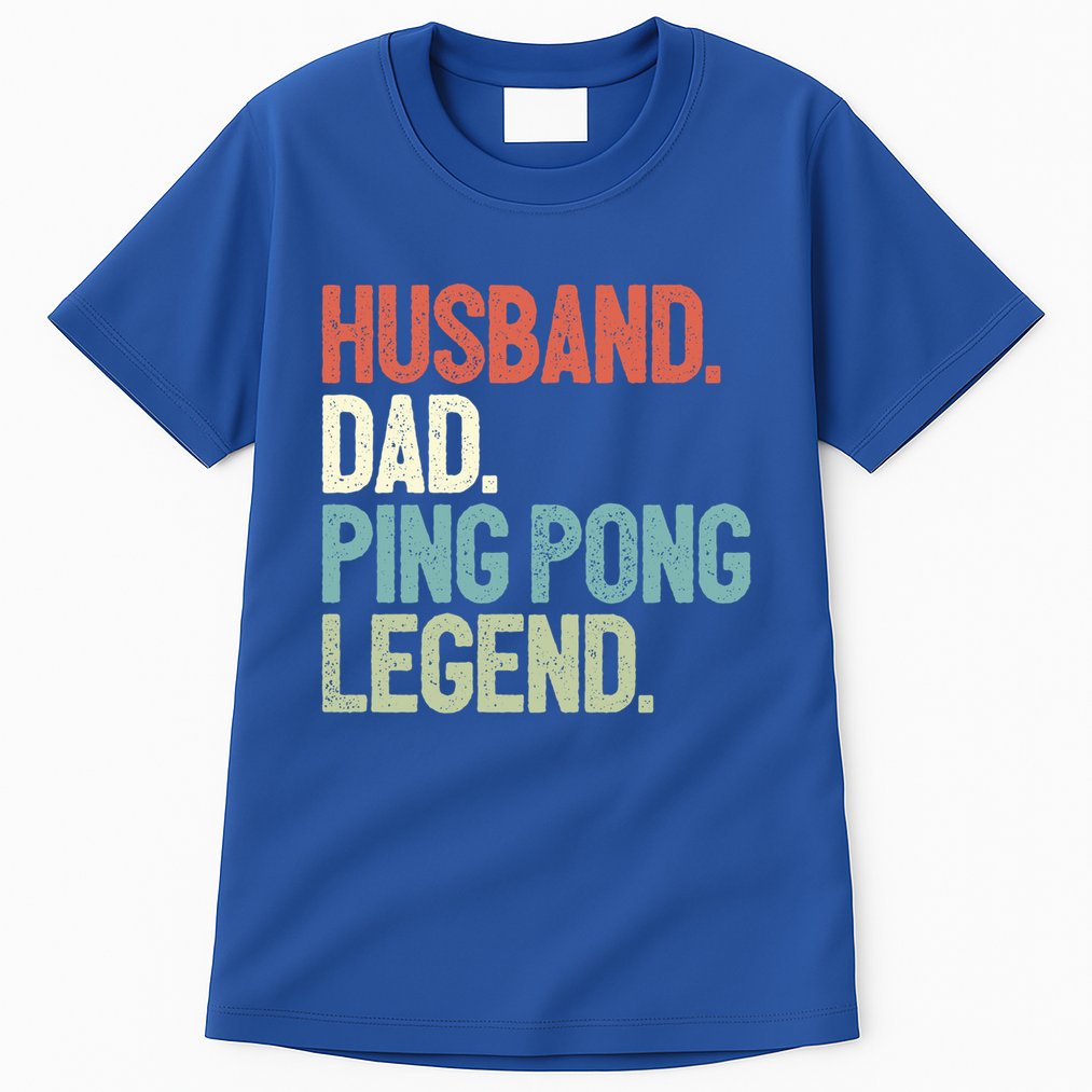 Dad Table Tennis Husband Ping Pong Father Pingpong Funny Gift Tall T-Shirt