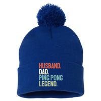 Dad Table Tennis Husband Ping Pong Father Pingpong Funny Gift Pom Pom 12in Knit Beanie