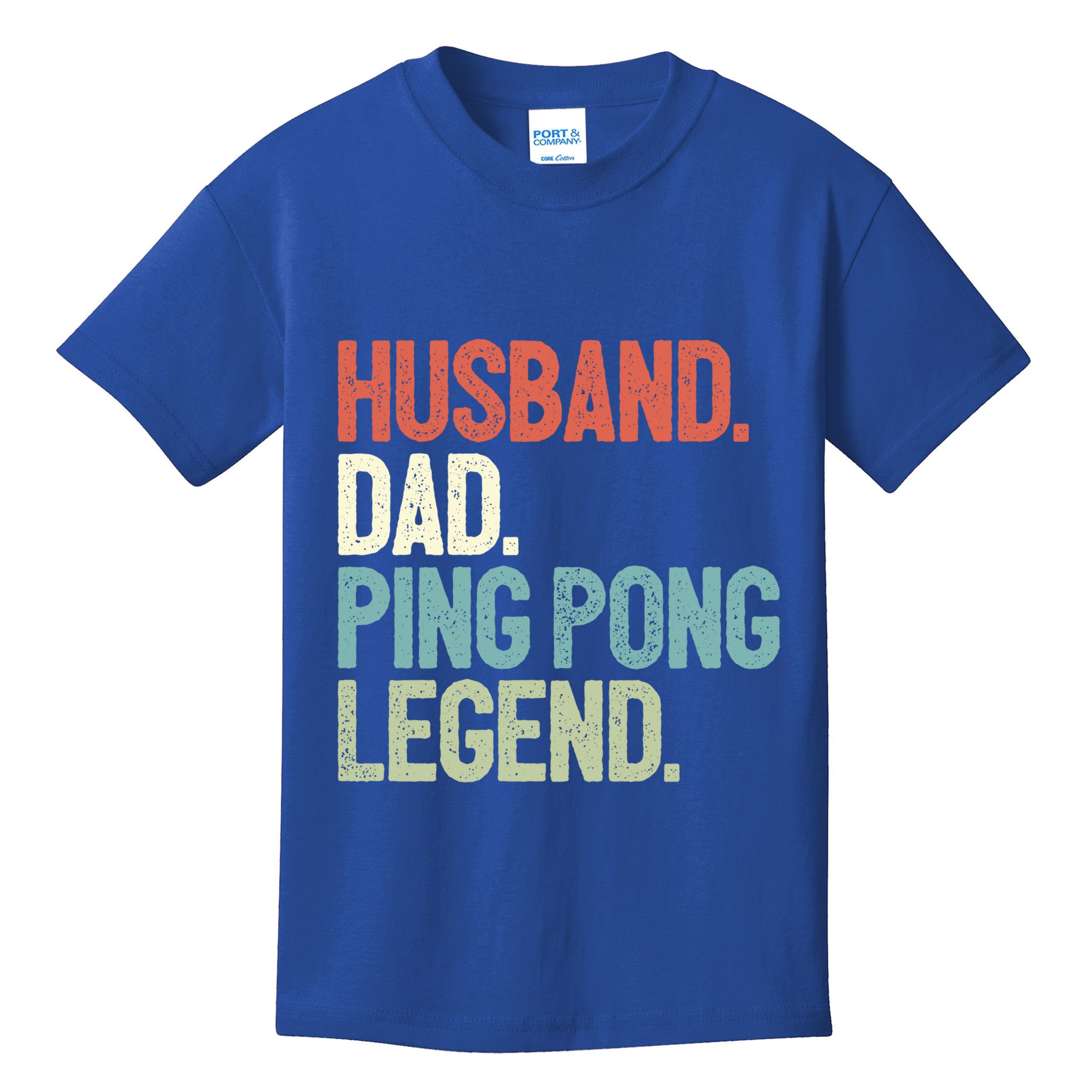 Dad Table Tennis Husband Ping Pong Father Pingpong Funny Gift Kids T-Shirt