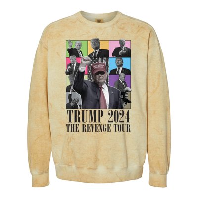 Donald Trump The Revenge 2024 Colorblast Crewneck Sweatshirt