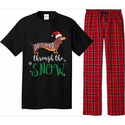 Dachshund Through The Snow Funny Pun Design Gift Pajama Set