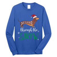 Dachshund Through The Snow Funny Pun Design Gift Long Sleeve Shirt