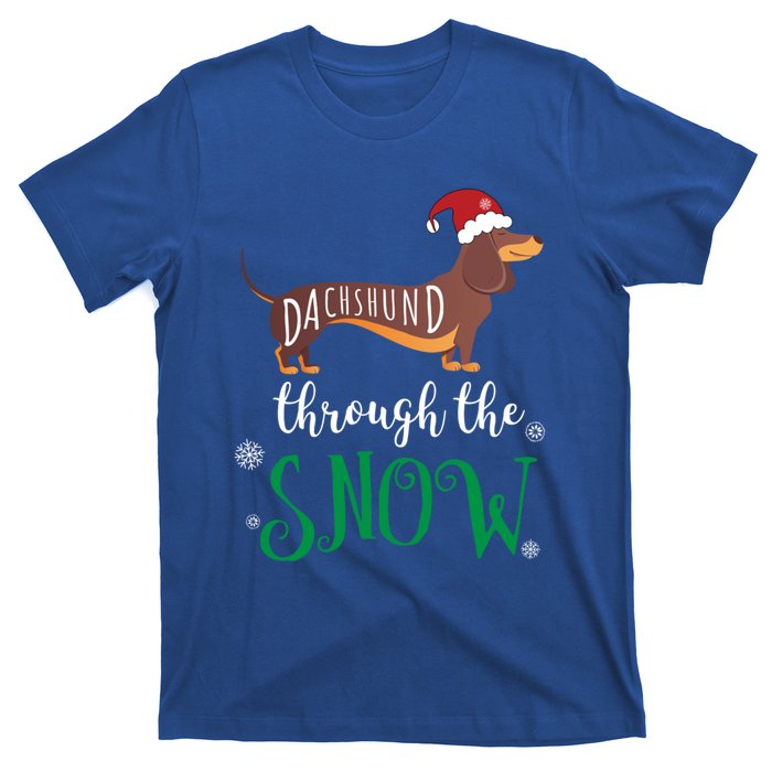 Dachshund Through The Snow Funny Pun Design Gift T-Shirt